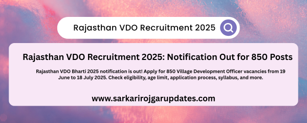 Rajasthan VDO Vacancy 2025,,Rajasthan VDO,vdo