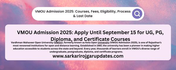 VMOU Admission,VMOU Admission 2025,VMOU 